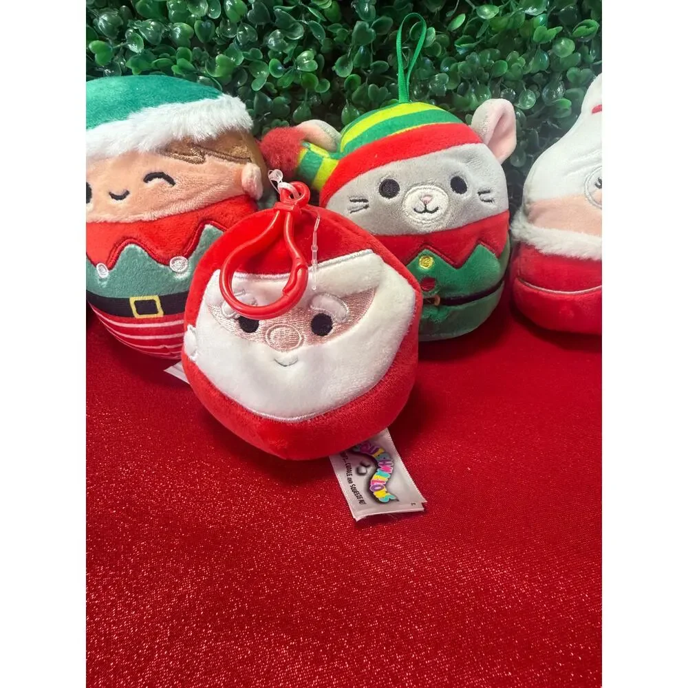 Lot of 6 Christmas Mini Squishmallows Plush Santa Ms Claus Nutcracker Tree Mouse